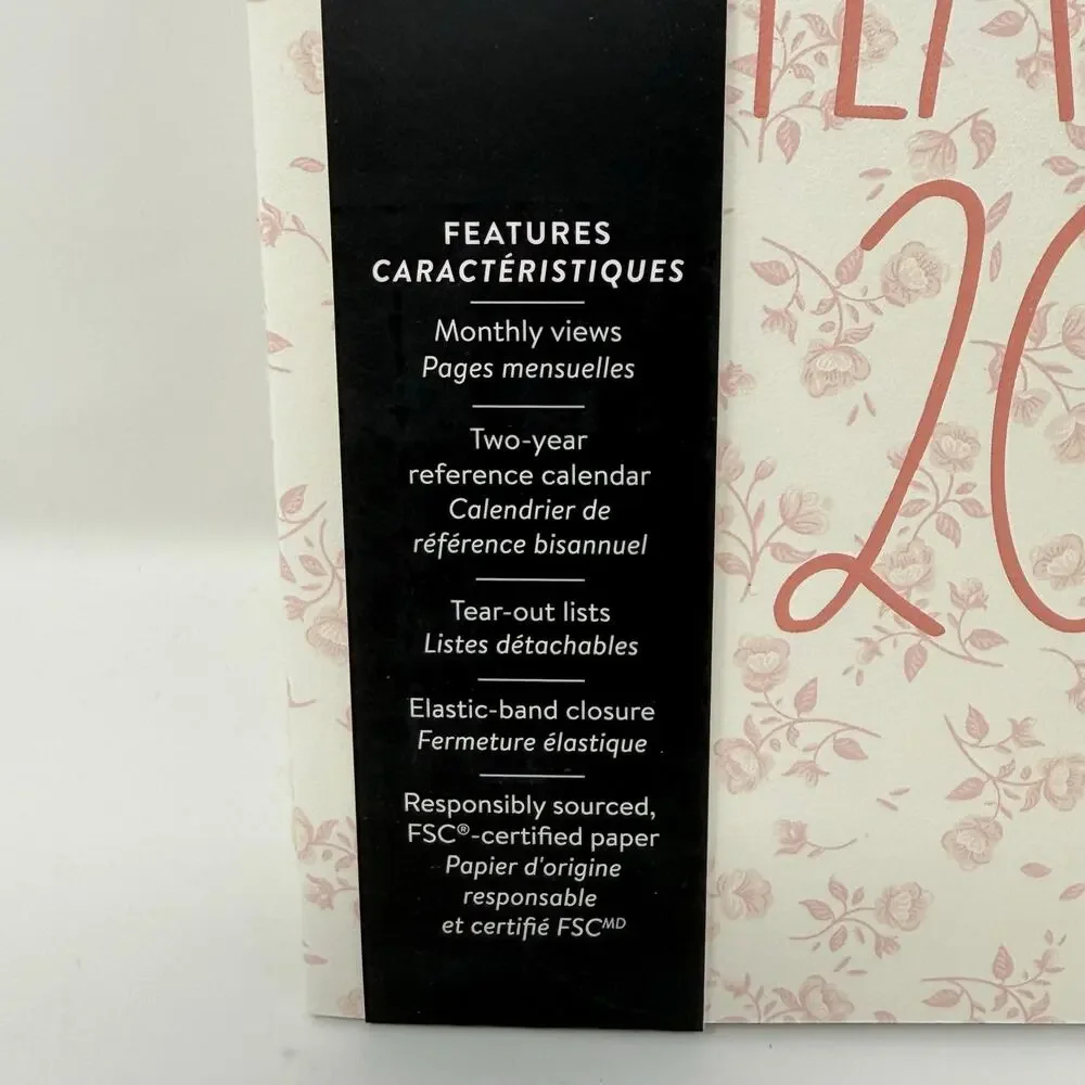 Rae Dunn 2027 Monthly Planner 17 Month Pink Floral Bow Agenda Journal Organizer